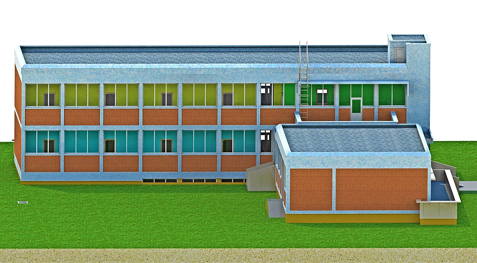 Kindergarten floor plan of building 3D model_17