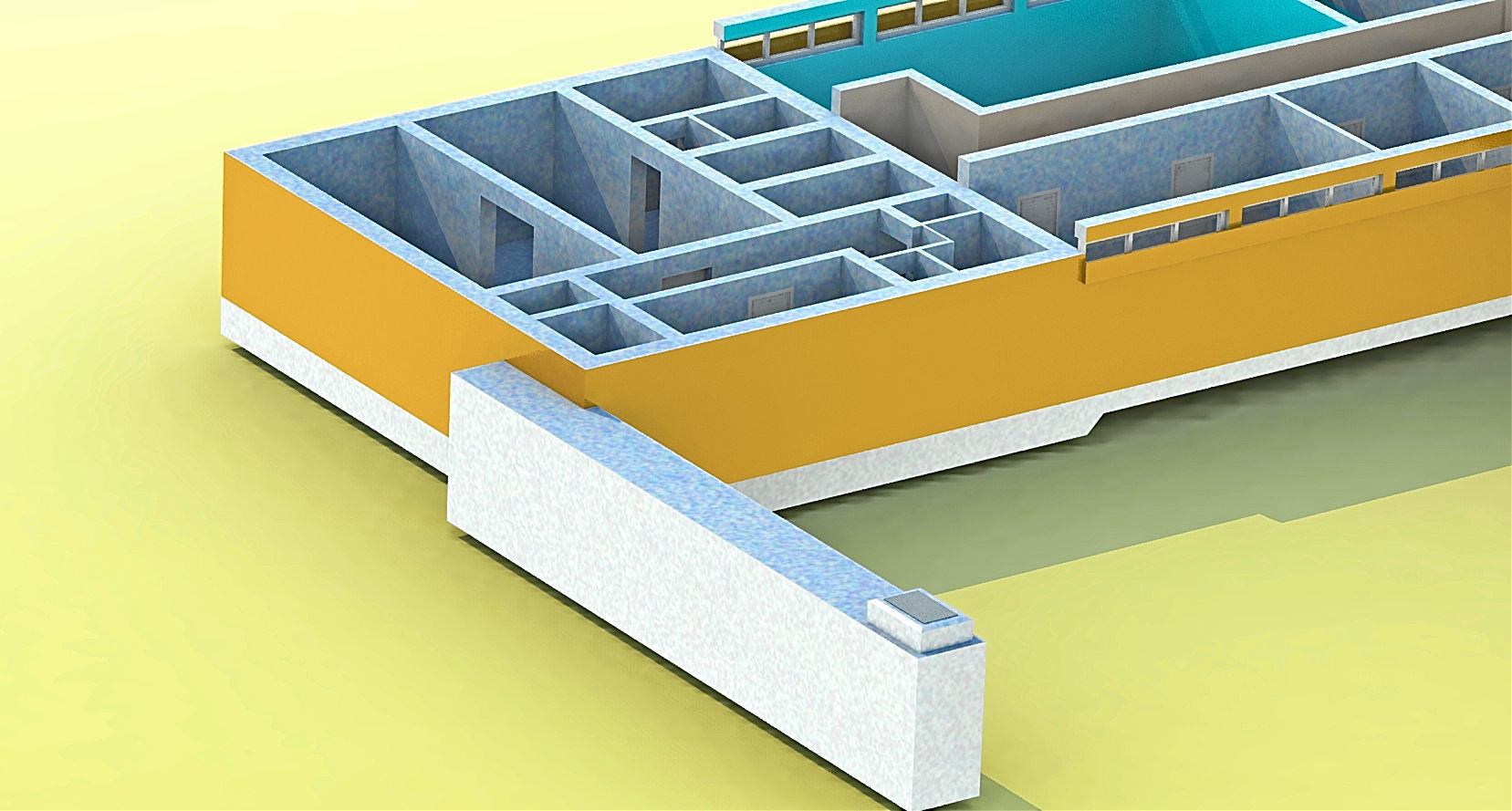 Kindergarten floor plan of building 3D model_7