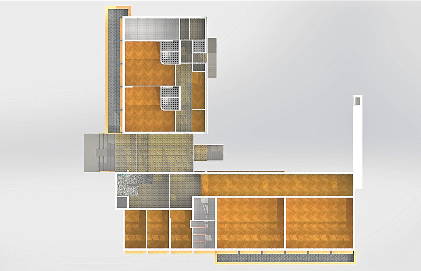 Kindergarten floor plan of building 3D model_12