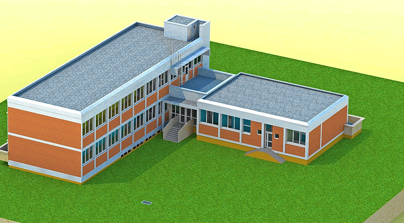 Kindergarten floor plan of building 3D model_15