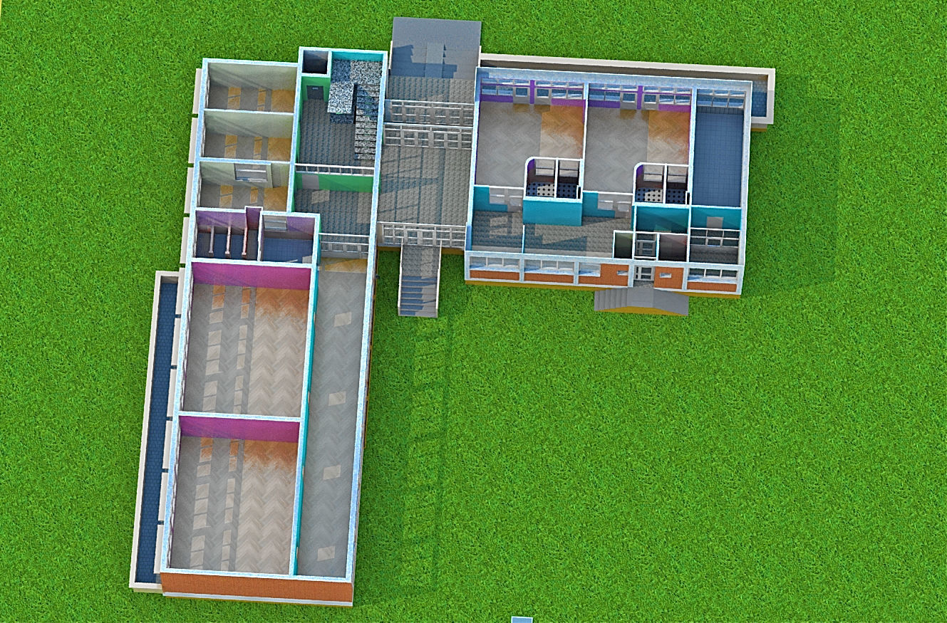 Kindergarten floor plan of building 3D model_4