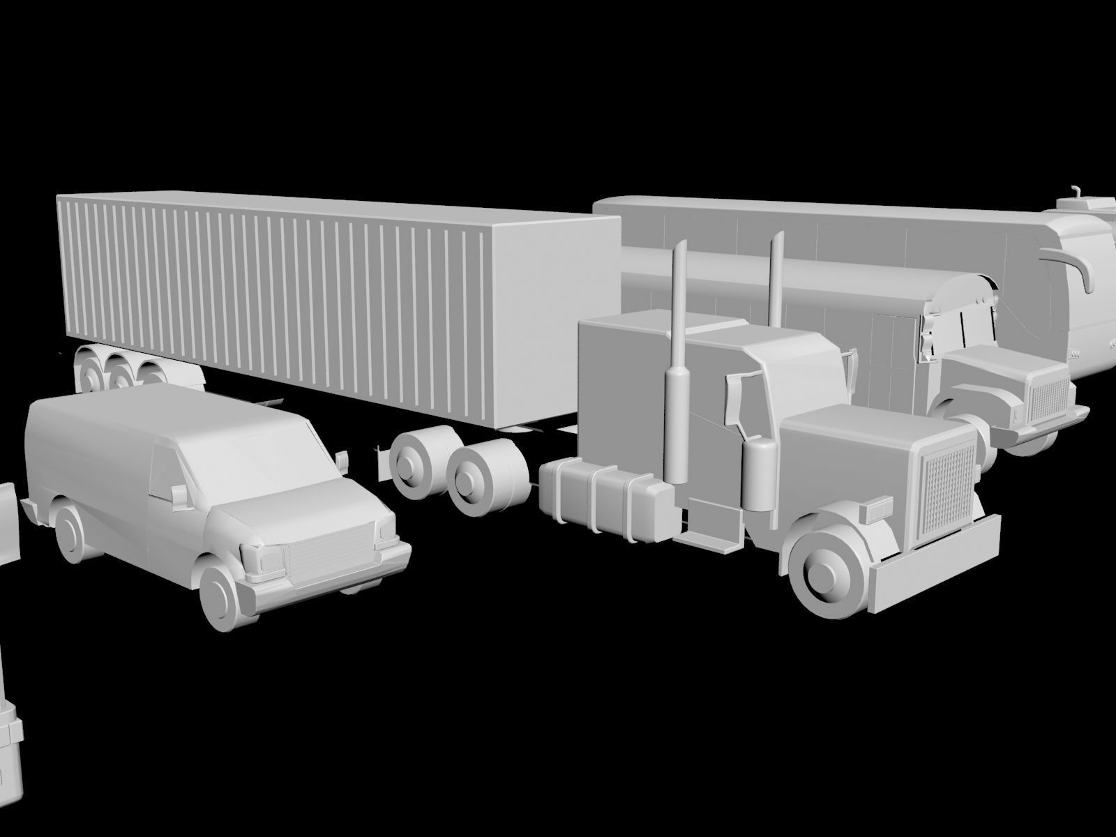 Vehicles Collection Lowpoly - 10 Items set Low-poly 3D model_38