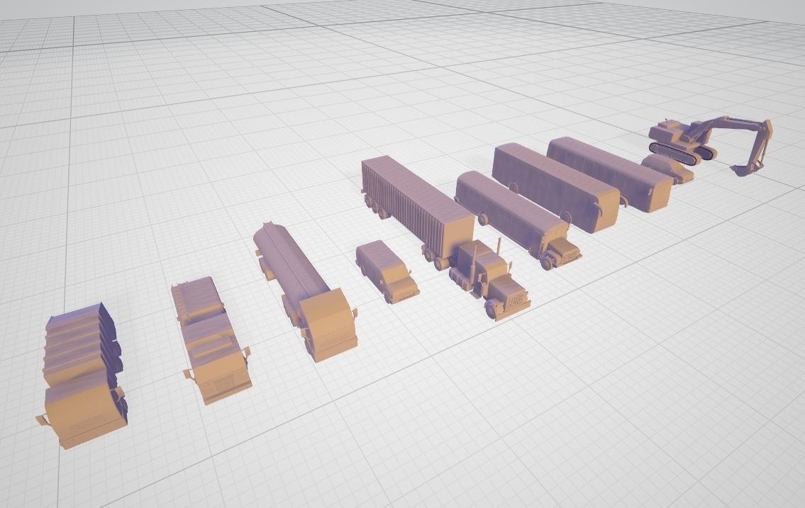 Vehicles Collection Lowpoly - 10 Items set Low-poly 3D model_5