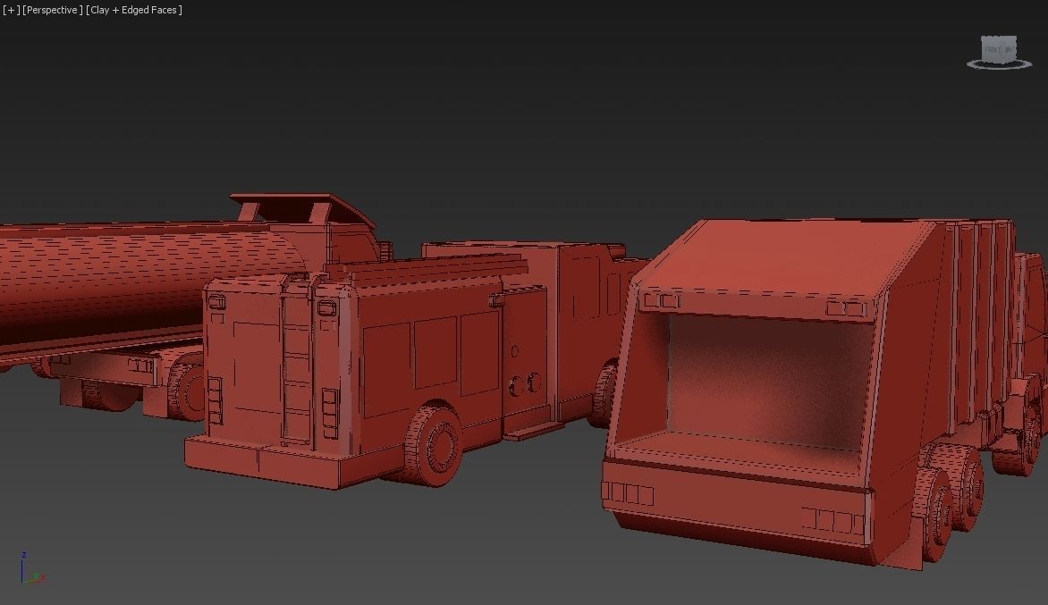 Vehicles Collection Lowpoly - 10 Items set Low-poly 3D model_23