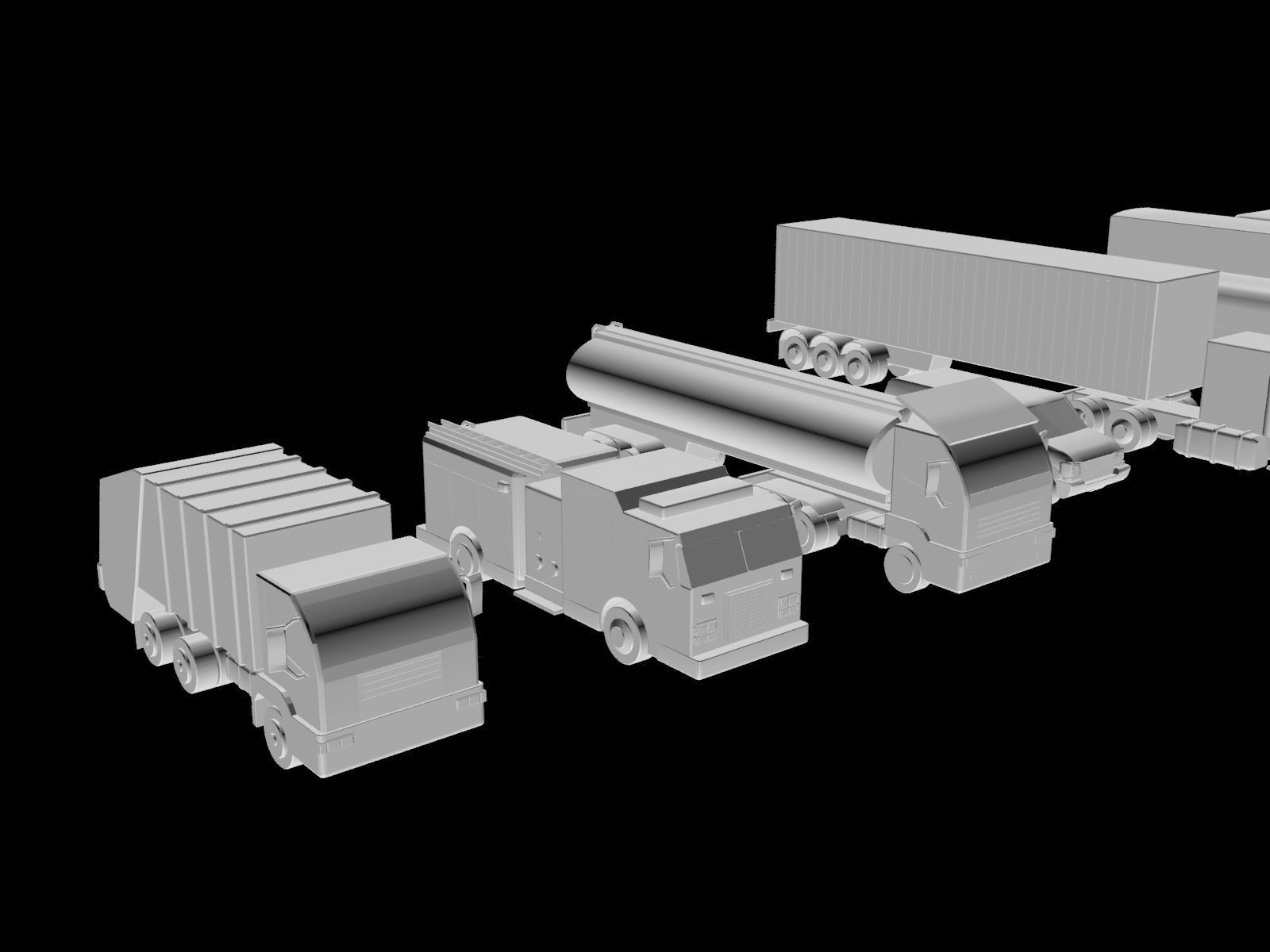 Vehicles Collection Lowpoly - 10 Items set Low-poly 3D model_17