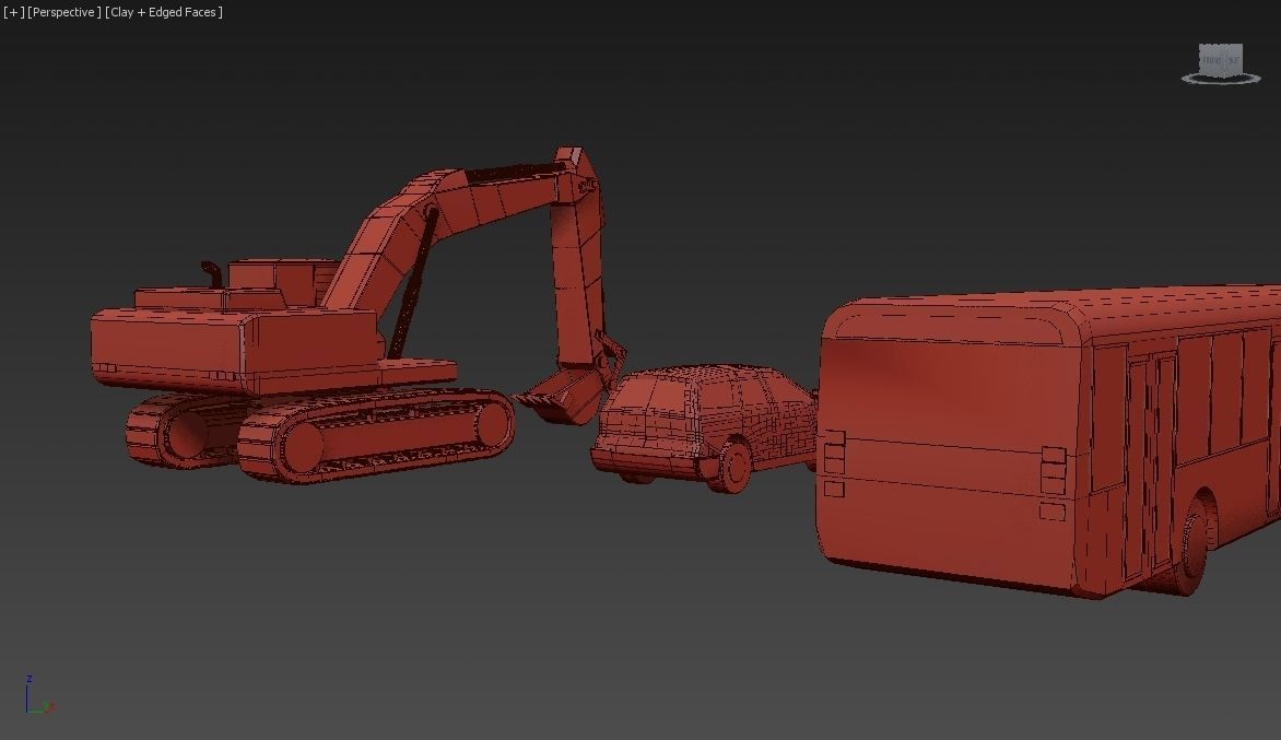 Vehicles Collection Lowpoly - 10 Items set Low-poly 3D model_13