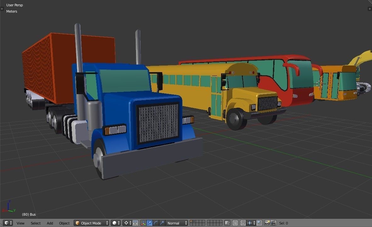 Vehicles Collection Lowpoly - 10 Items set Low-poly 3D model_10