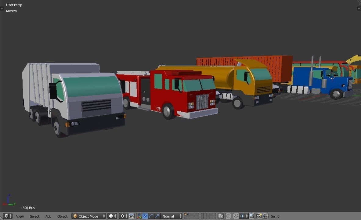Vehicles Collection Lowpoly - 10 Items set Low-poly 3D model_20