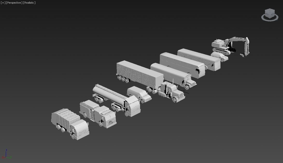 Vehicles Collection Lowpoly - 10 Items set Low-poly 3D model_33