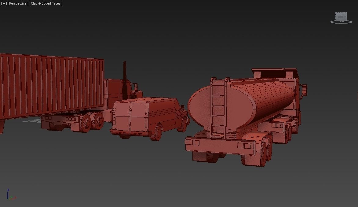 Vehicles Collection Lowpoly - 10 Items set Low-poly 3D model_14