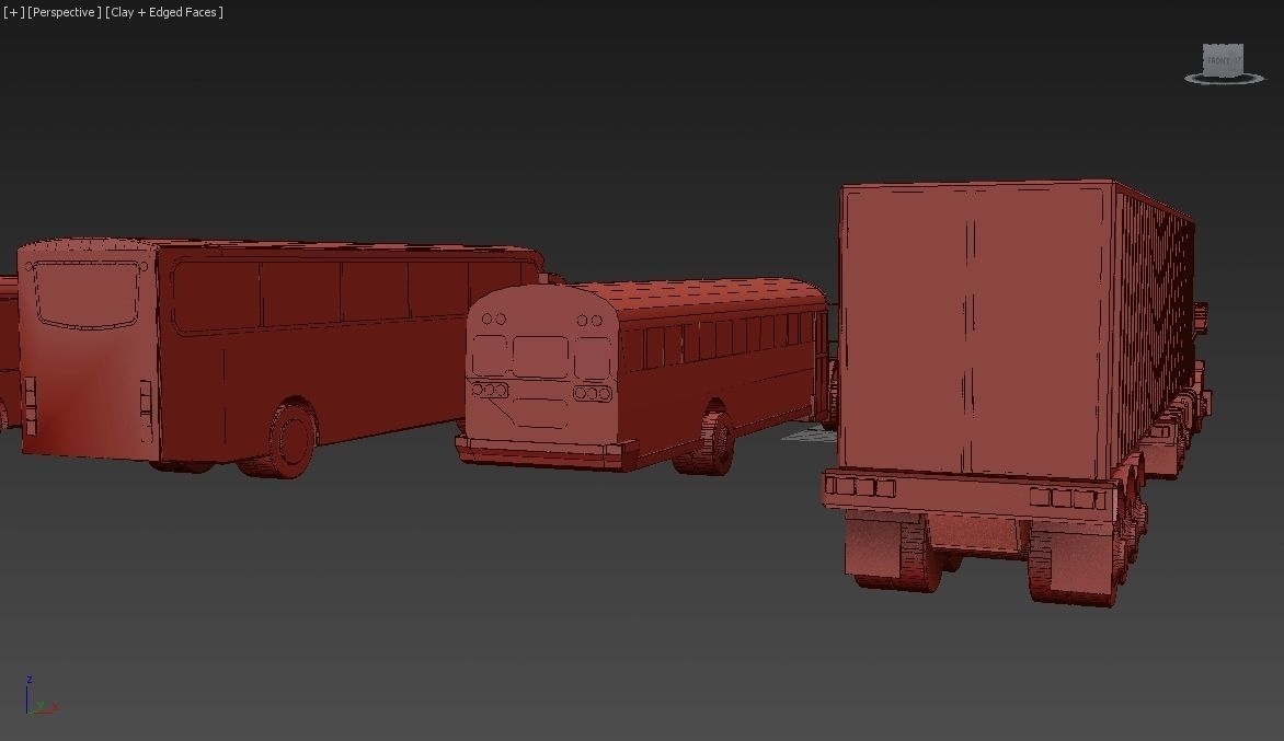 Vehicles Collection Lowpoly - 10 Items set Low-poly 3D model_8