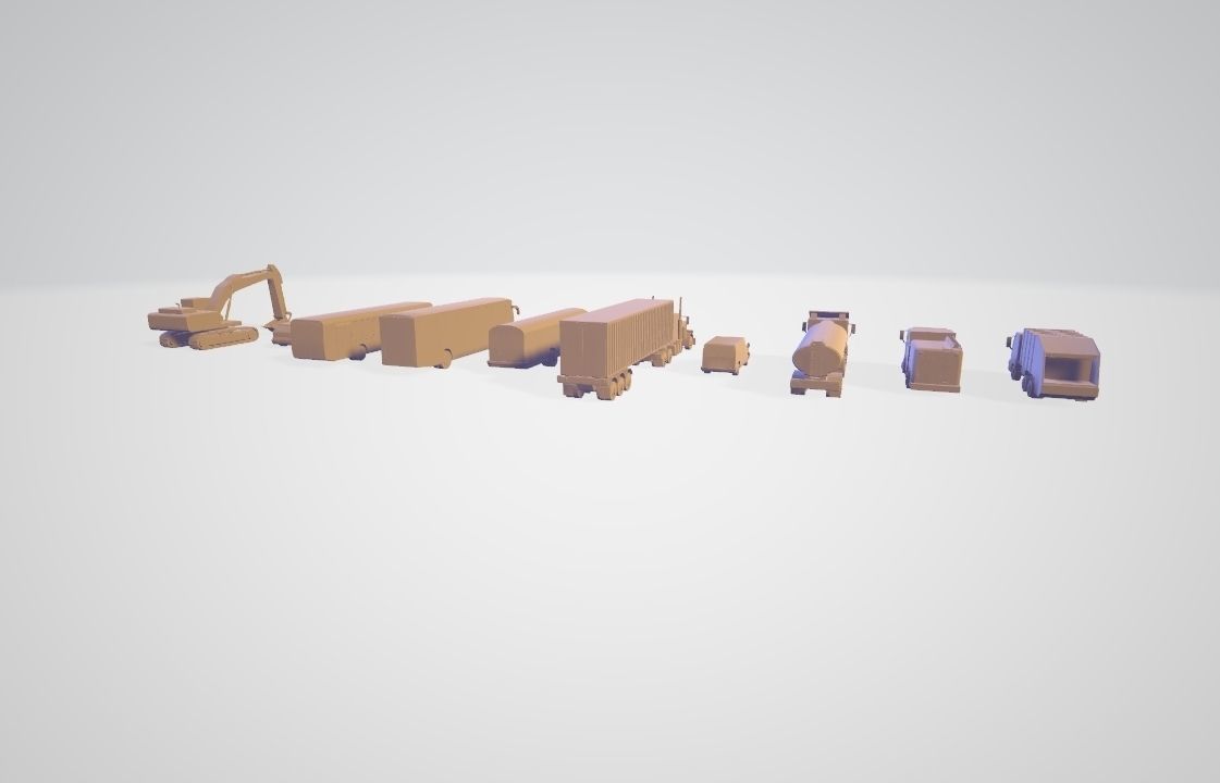 Vehicles Collection Lowpoly - 10 Items set Low-poly 3D model_40