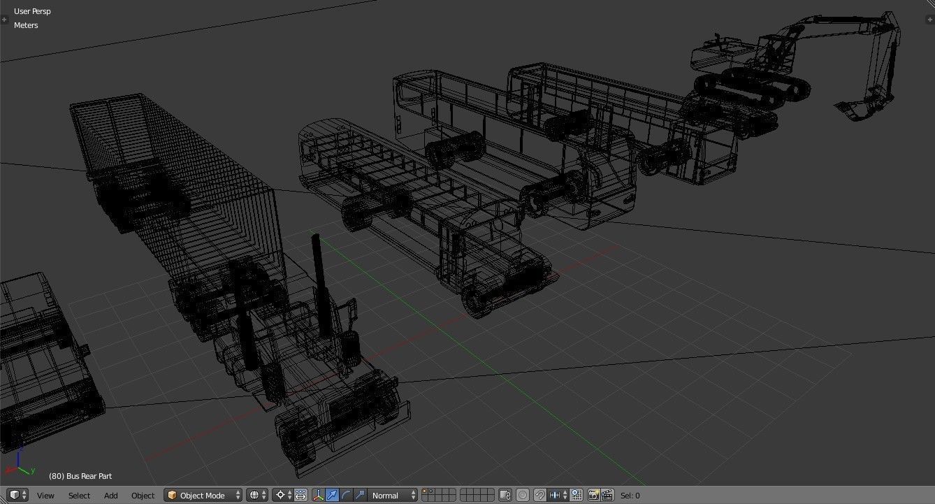 Vehicles Collection Lowpoly - 10 Items set Low-poly 3D model_34