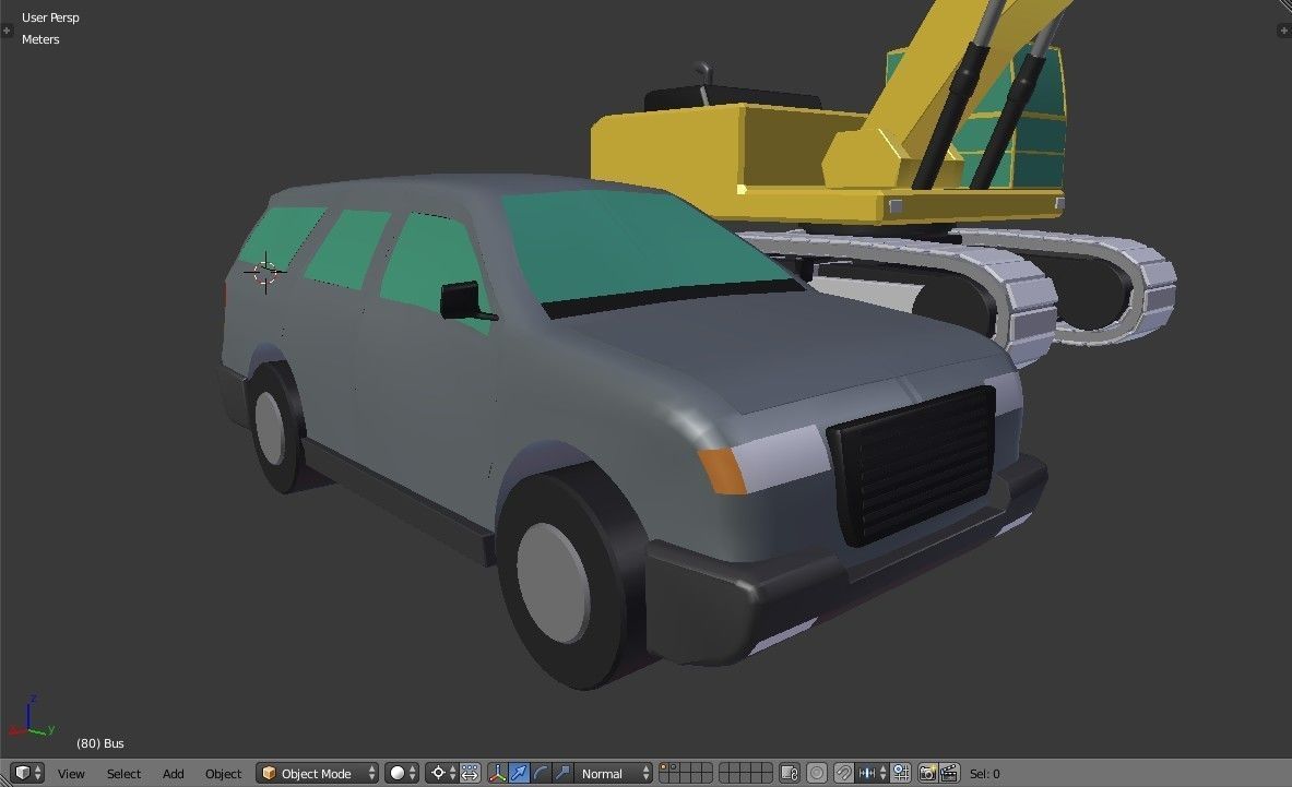 Vehicles Collection Lowpoly - 10 Items set Low-poly 3D model_26