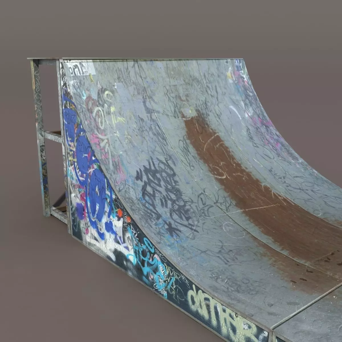 Huge Skate Pipe Low Poly 3d Model Low-poly 3D model_0