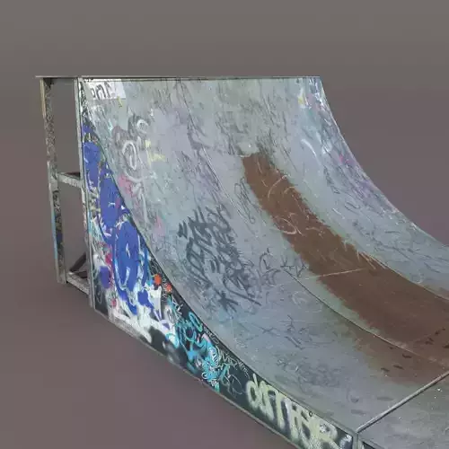 Huge Skate Pipe Low Poly 3d Model Low-poly 3D model