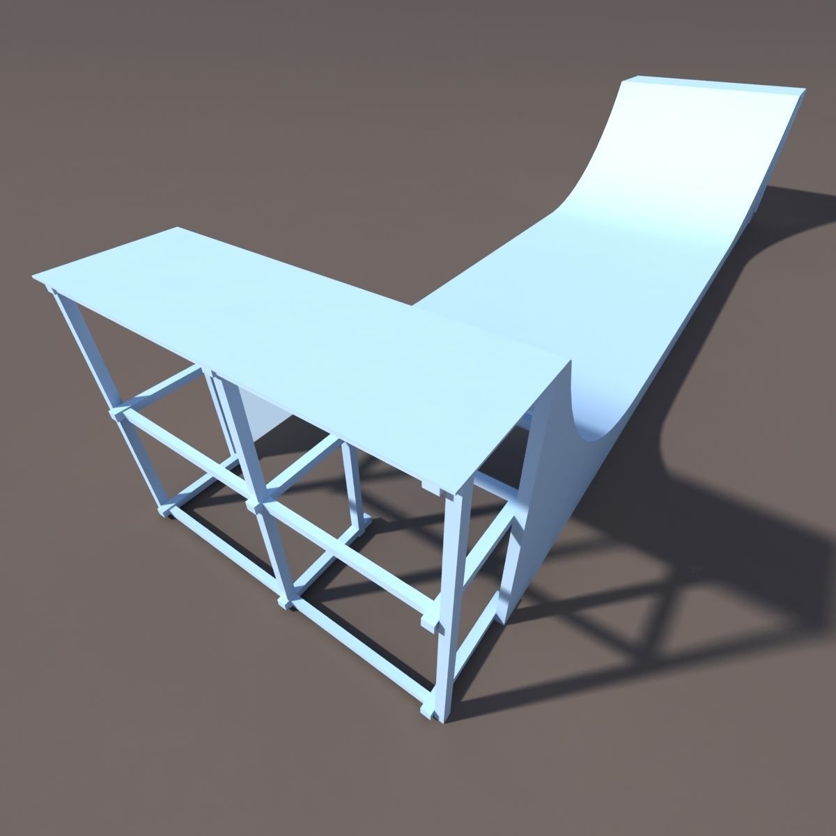 Huge Skate Pipe Low Poly 3d Model Low-poly 3D model_8