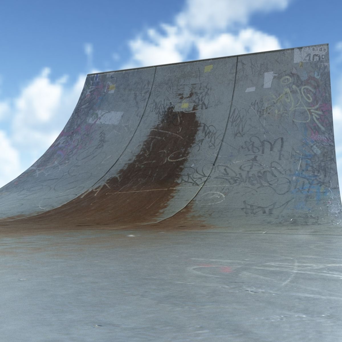 Huge Skate Pipe Low Poly 3d Model Low-poly 3D model_5