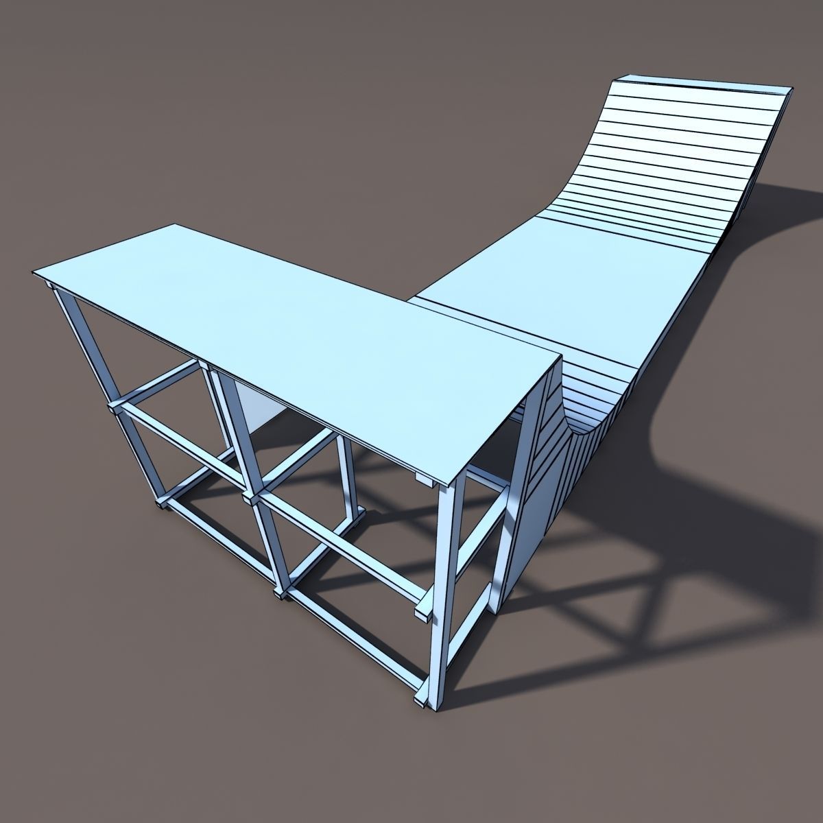 Huge Skate Pipe Low Poly 3d Model Low-poly 3D model_7