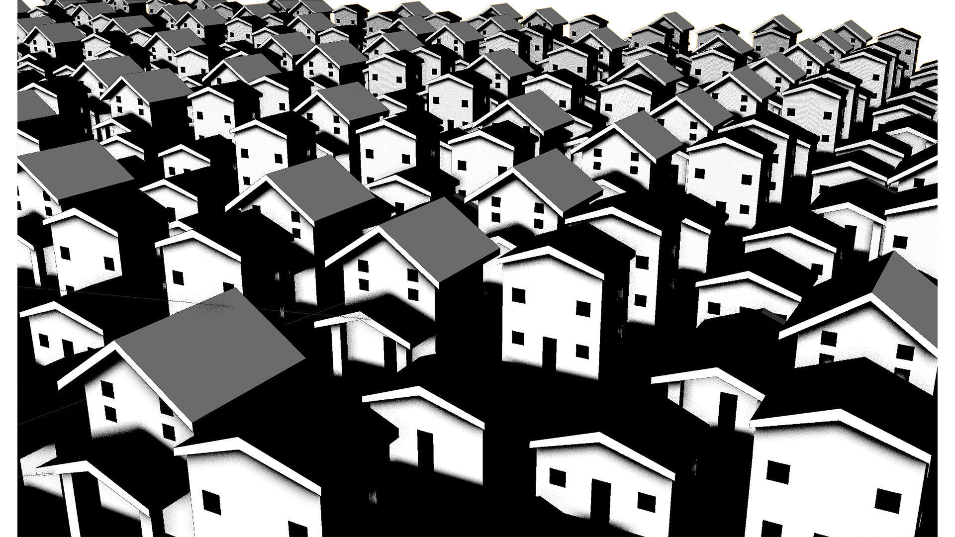 cardboard house SET  Low-poly 3D model_3