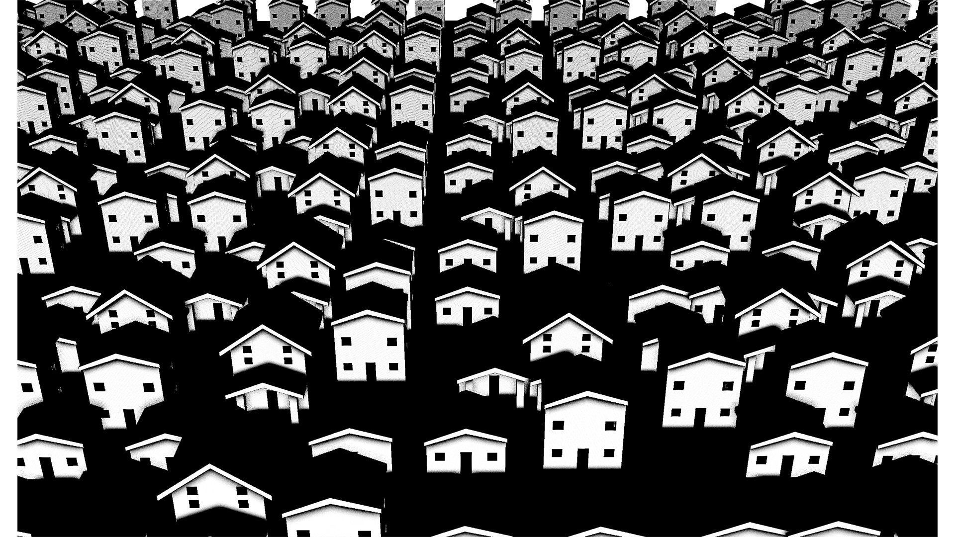 cardboard house SET  Low-poly 3D model_2