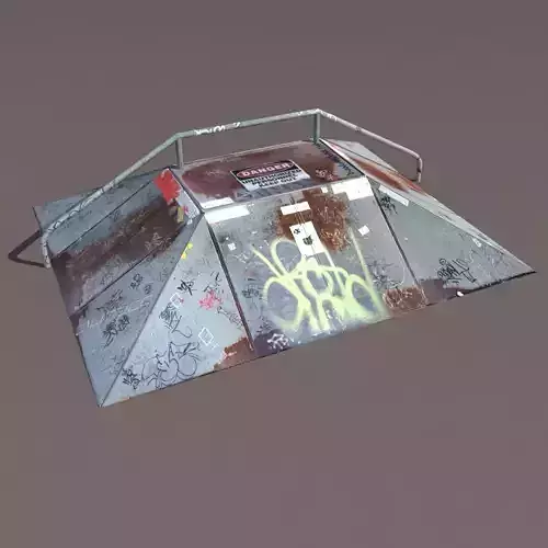 Rail Ractangle Skate Ramp Low Poly 3d Model Low-poly 3D model