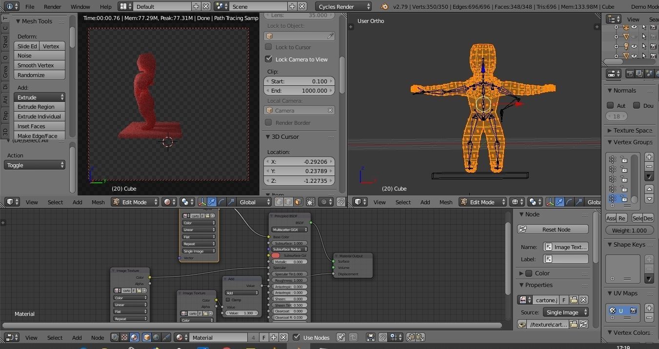 Basic human RIGGED paper character Low-poly 3D model_19