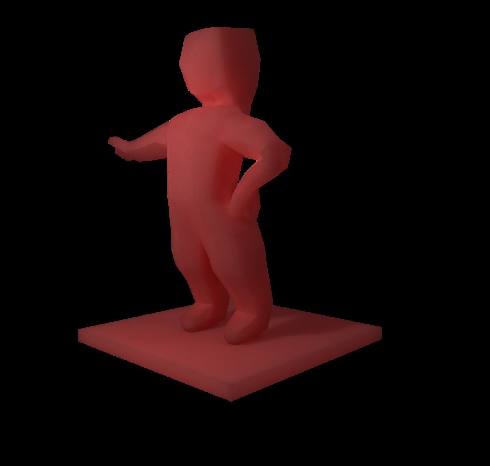 Basic human RIGGED paper character Low-poly 3D model_10