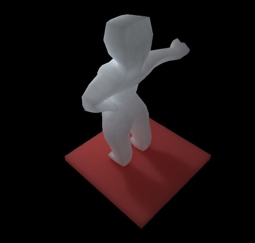 Basic human RIGGED paper character Low-poly 3D model_8