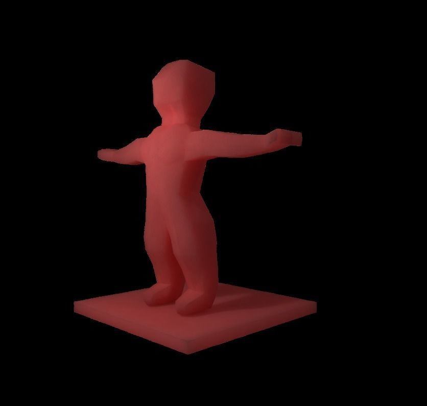 Basic human RIGGED paper character Low-poly 3D model_5