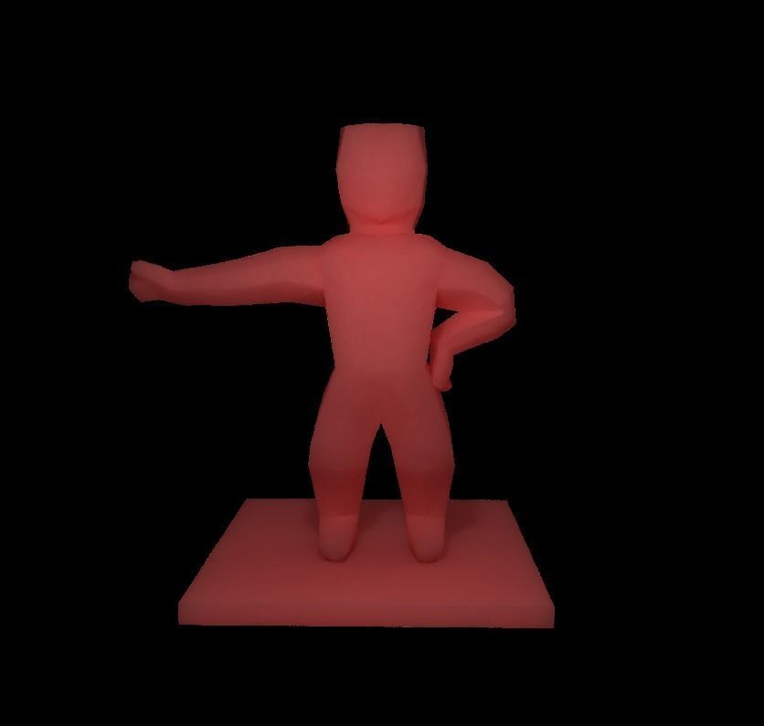 Basic human RIGGED paper character Low-poly 3D model_6