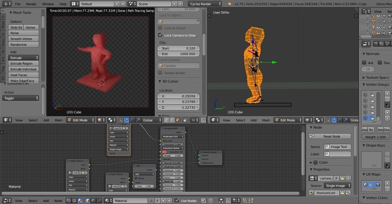 Basic human RIGGED paper character Low-poly 3D model_20