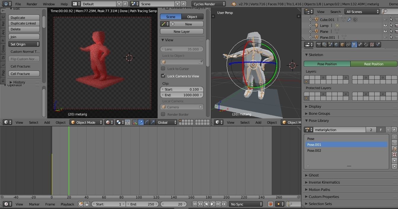 Basic human RIGGED paper character Low-poly 3D model_13