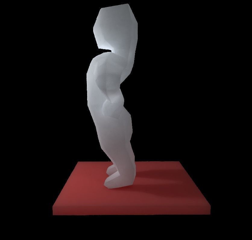 Basic human RIGGED paper character Low-poly 3D model_9