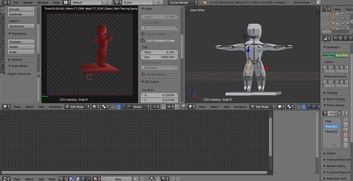 Basic human RIGGED paper character Low-poly 3D model_18