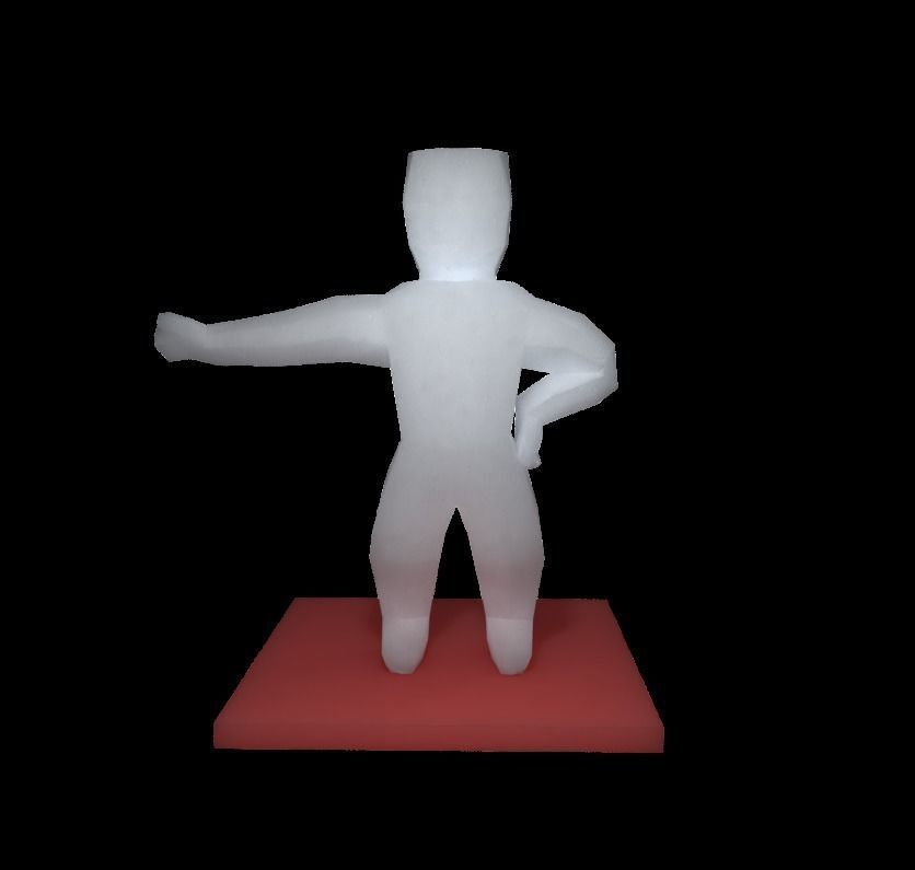 Basic human RIGGED paper character Low-poly 3D model_7