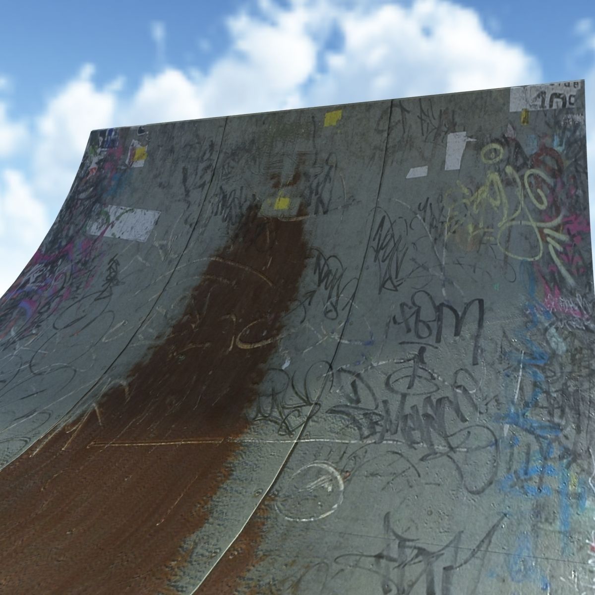 Small Skate Pipe Low Poly 3d Model Low-poly 3D model_2