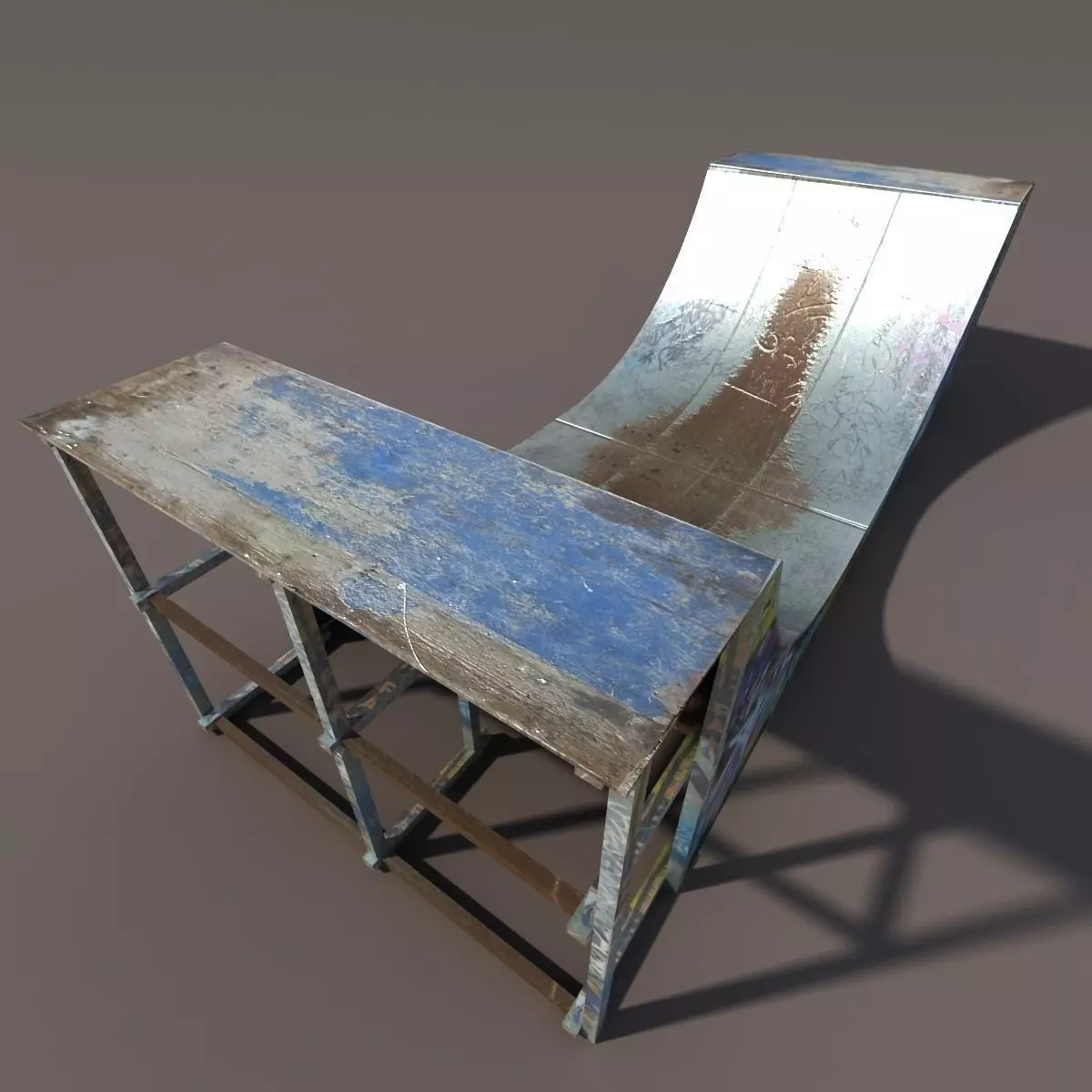 Small Skate Pipe Low Poly 3d Model Low-poly 3D model_0