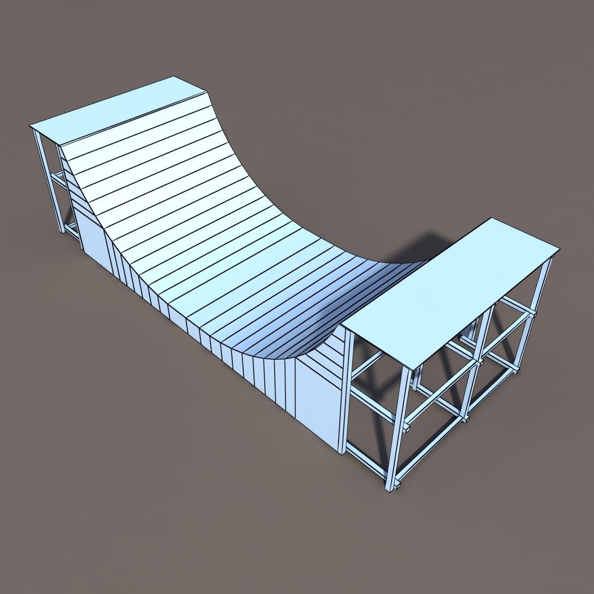 Small Skate Pipe Low Poly 3d Model Low-poly 3D model_7