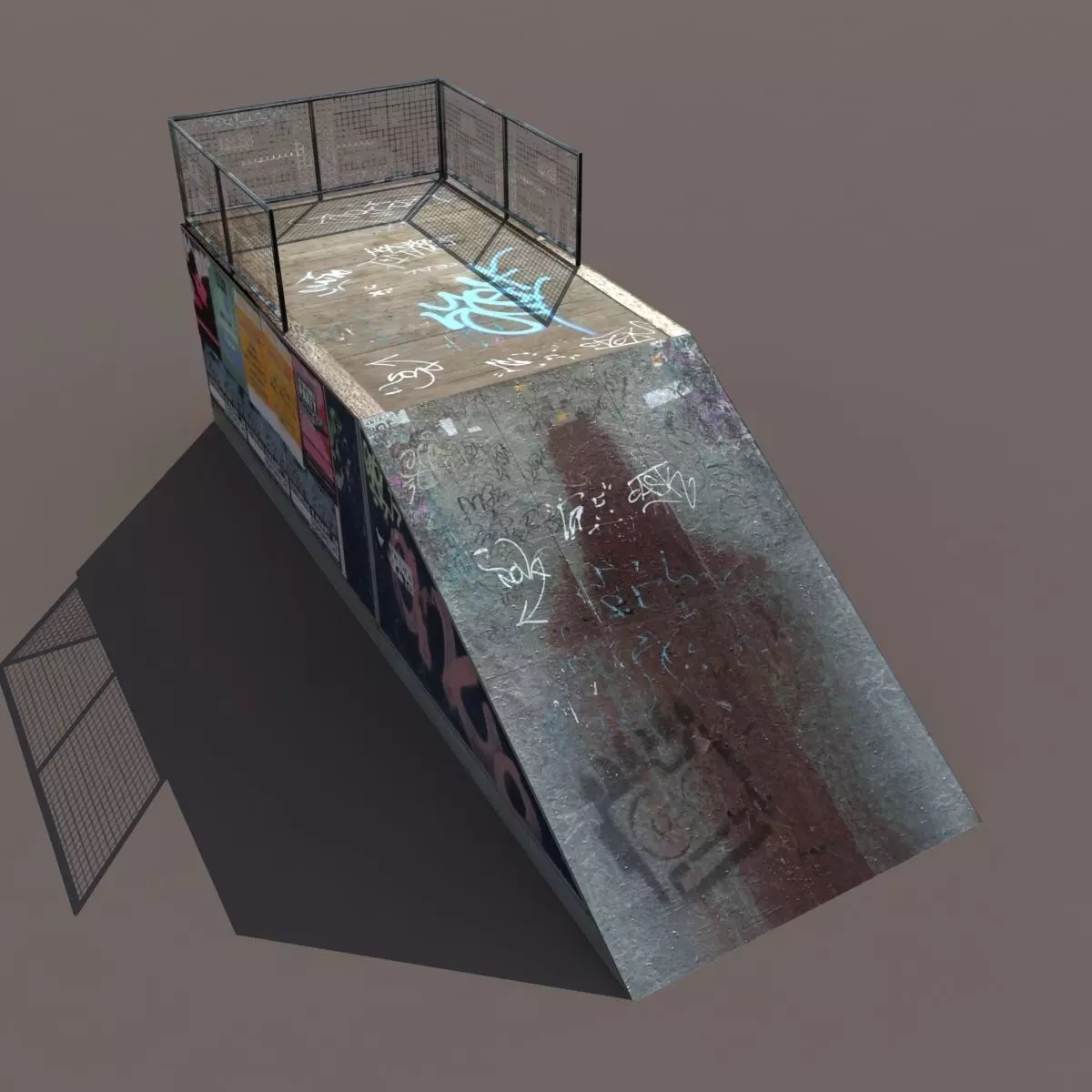 Half Pipe Low Poly 3d Model Low-poly 3D model