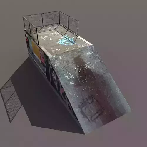 Half Pipe Low Poly 3d Model Low-poly 3D model