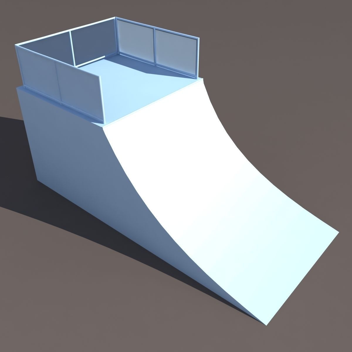 Skate half Pipe Low poly 3d Model Low-poly 3D model_6
