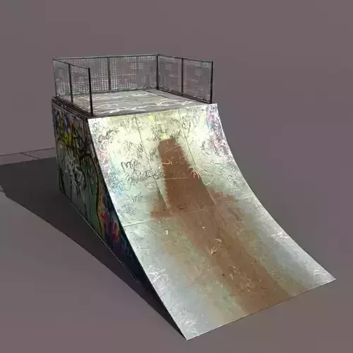Skate half Pipe Low poly 3d Model Low-poly 3D model