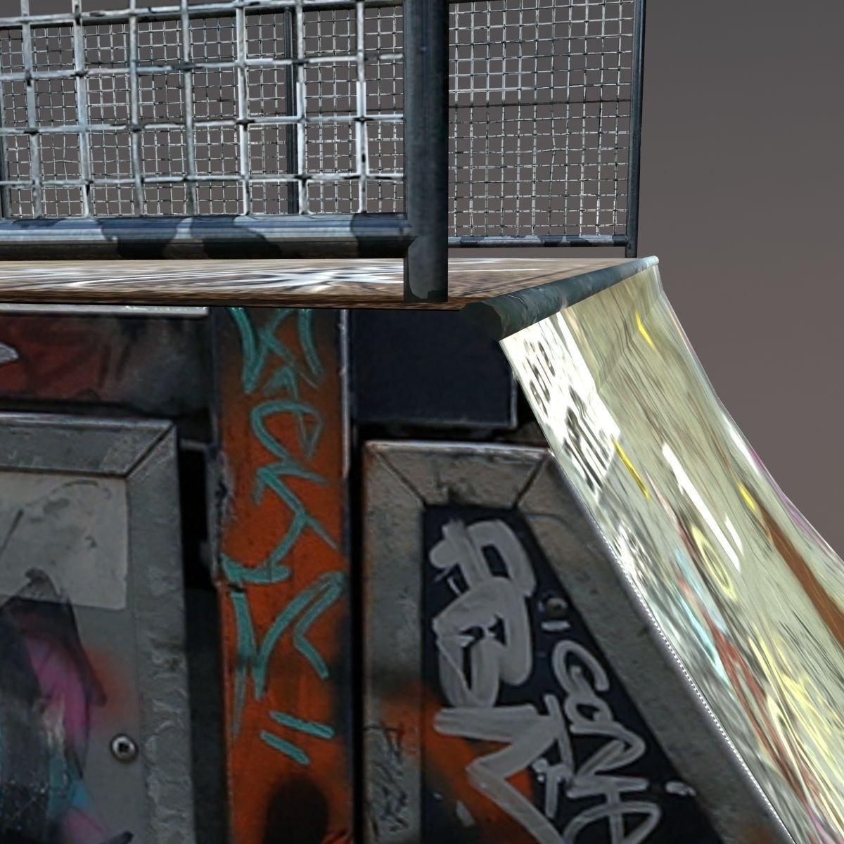 Skate half Pipe Low poly 3d Model Low-poly 3D model_5