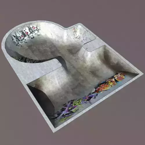 Skate Swimming Pool Low poly 3d Model Low-poly 3D model