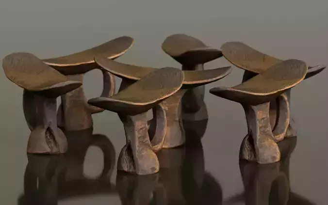 Headrest Africa Wood Furniture Prop 9