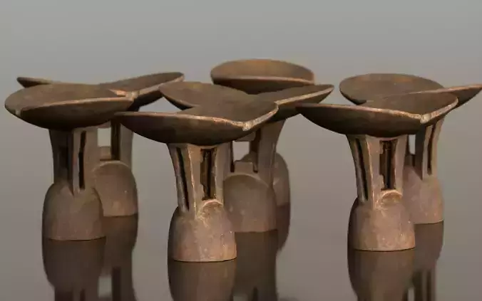 Headrest Africa Wood Furniture Prop 8