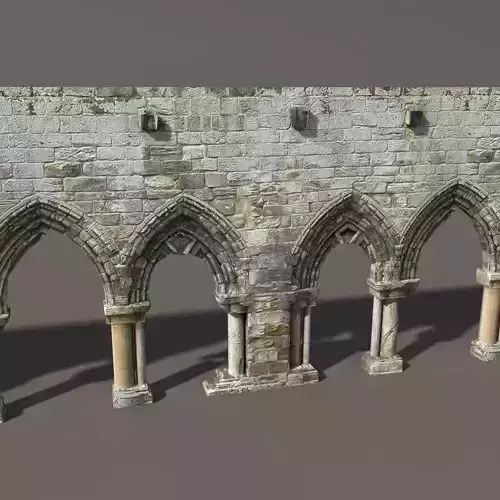 Arcade Wall Seamless Low poly Low-poly 3D model