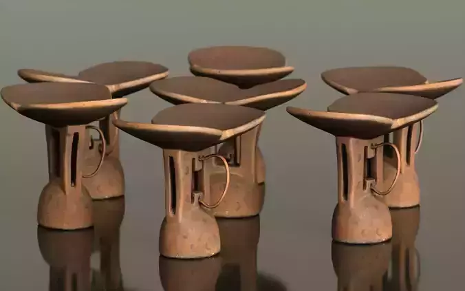 Headrest Africa Wood Furniture Prop 7