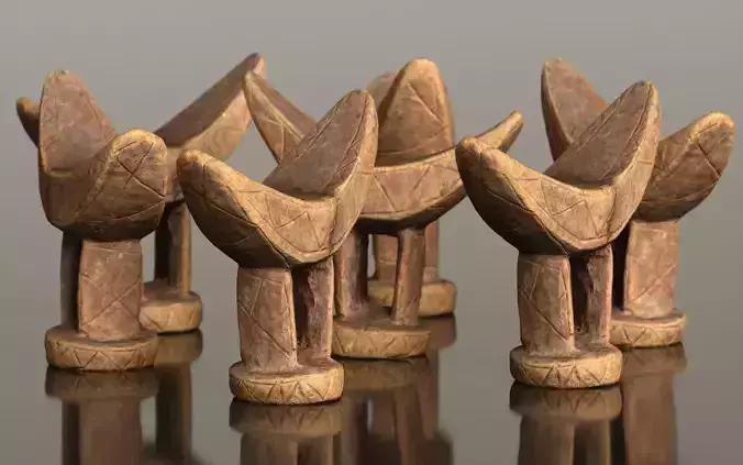 Headrest Africa Wood Furniture Prop 6